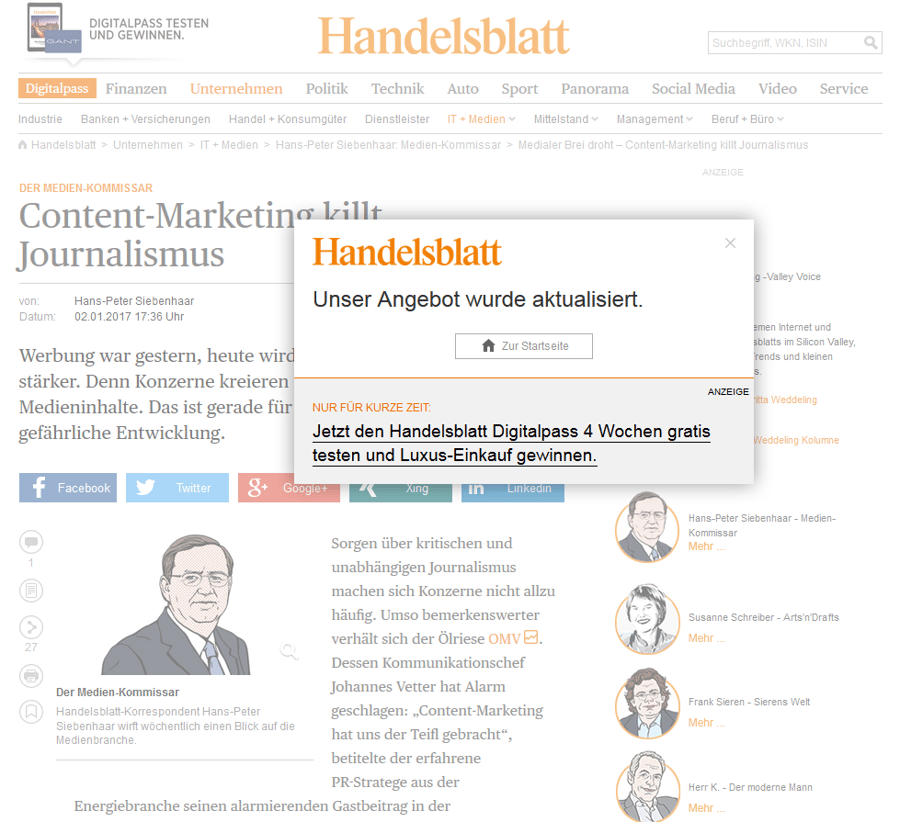 Handelsblatt-Abo-Luxus-Einkauf