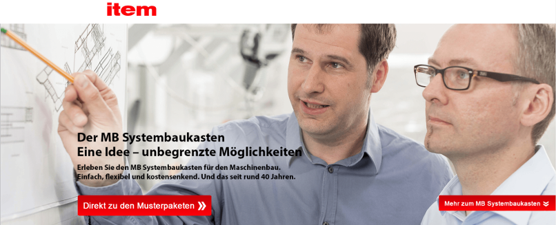 Conversion-Rate-Optimierung für Landing Pages, Best Practice: item Industrietechnik